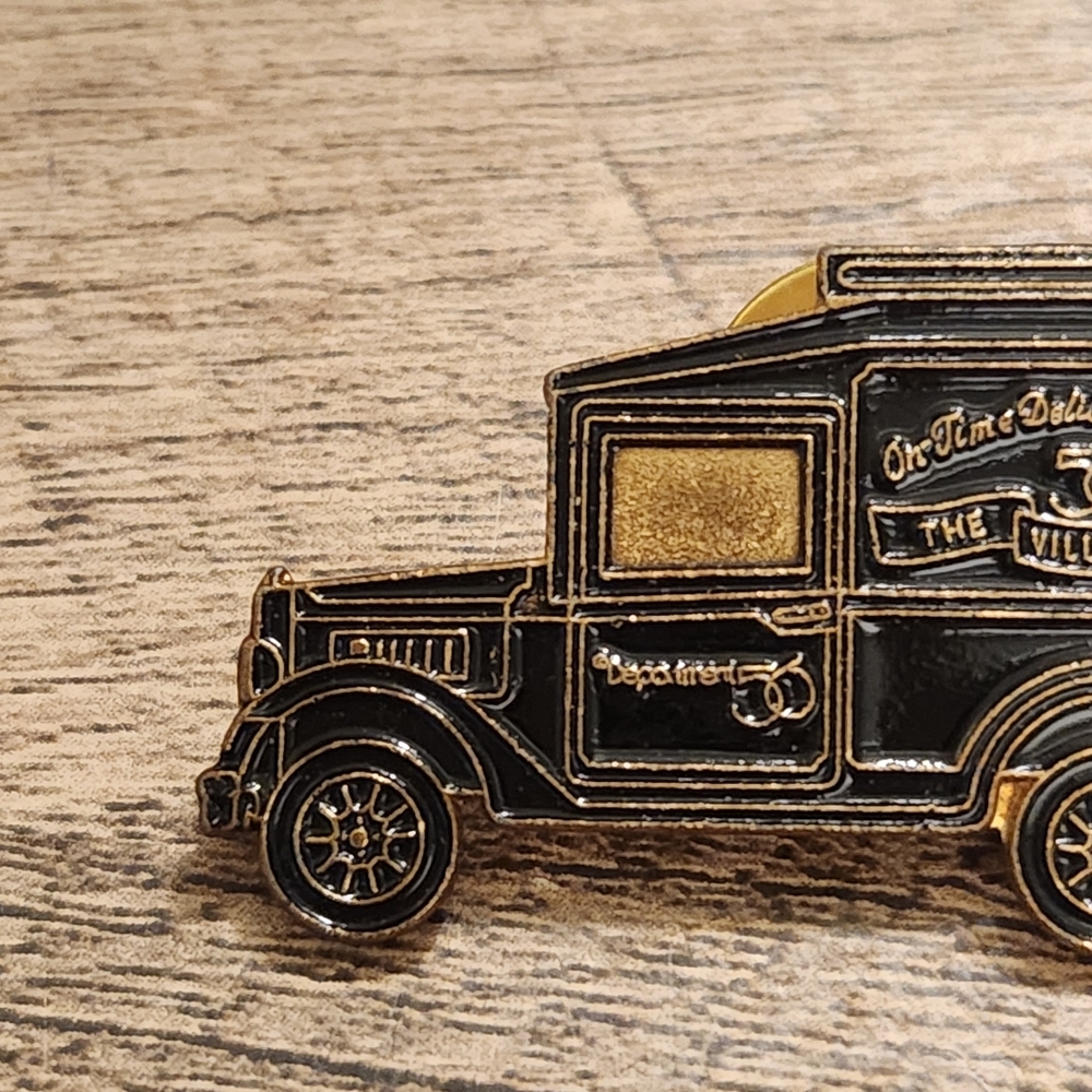 Vintage Style Black and Gold Delivery Truck Pin - Picture 3 of 4